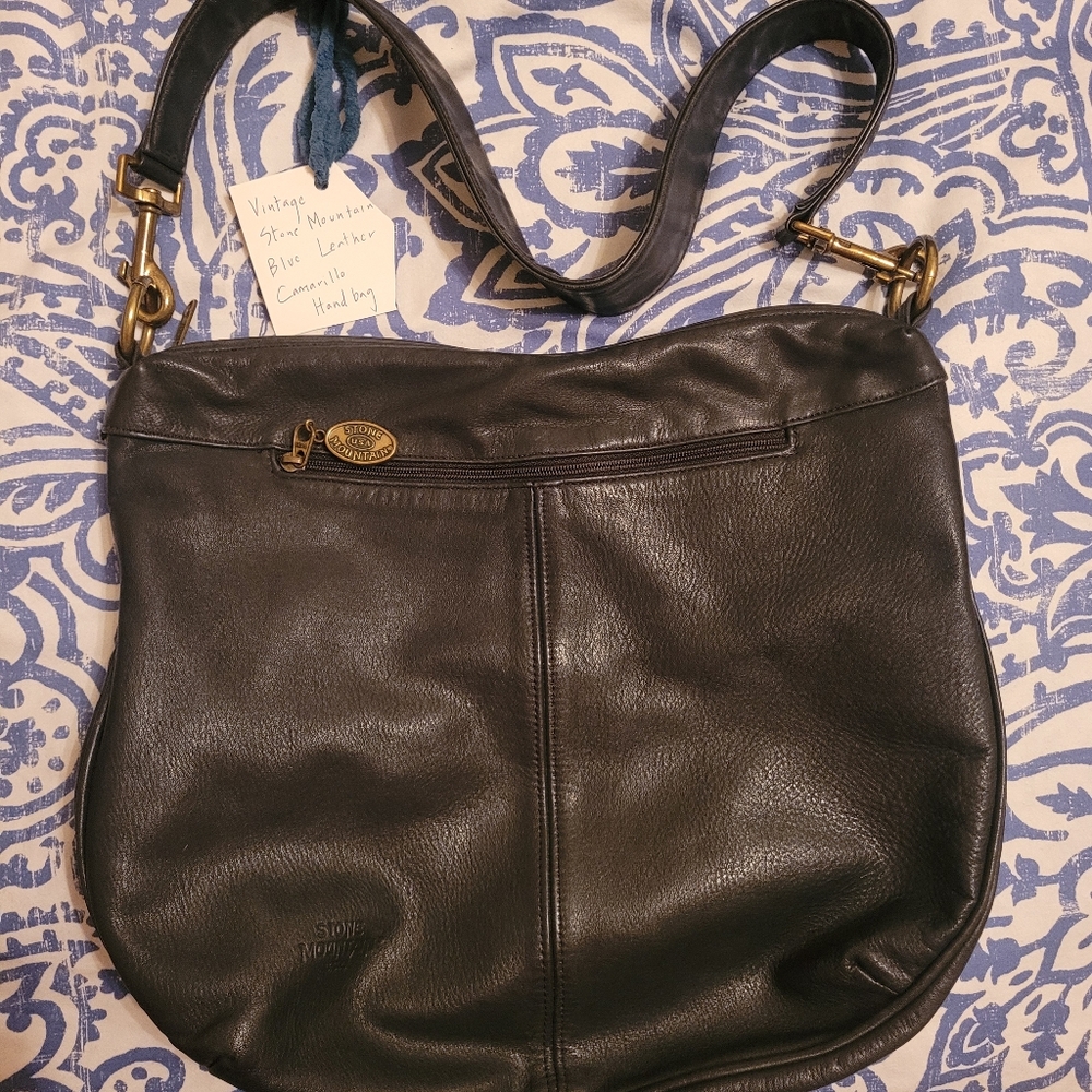 Stone Mountain Accessories Blue  Leather Camarillo Shoulder Bag